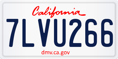CA license plate 7LVU266