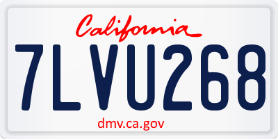 CA license plate 7LVU268
