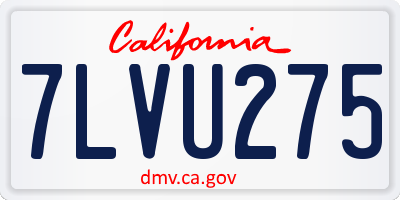 CA license plate 7LVU275