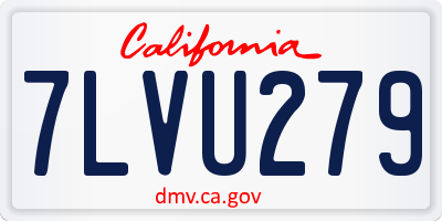 CA license plate 7LVU279