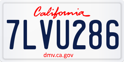 CA license plate 7LVU286