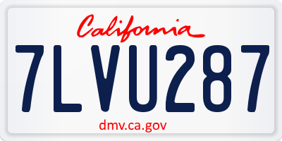 CA license plate 7LVU287