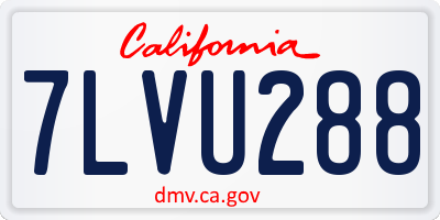 CA license plate 7LVU288