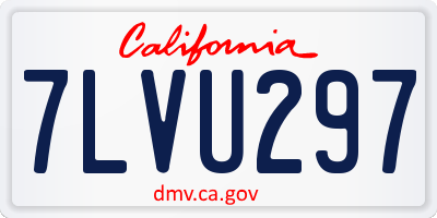 CA license plate 7LVU297