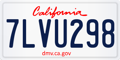 CA license plate 7LVU298