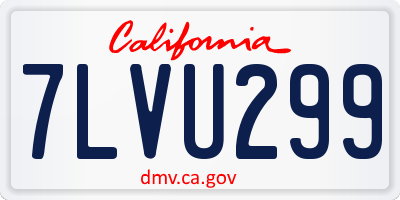 CA license plate 7LVU299