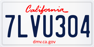 CA license plate 7LVU304