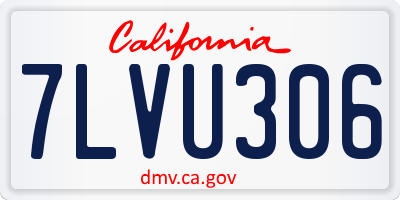 CA license plate 7LVU306