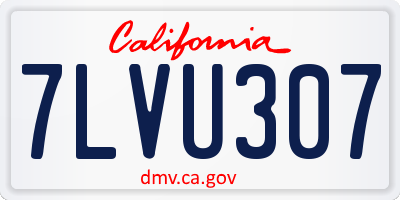 CA license plate 7LVU307