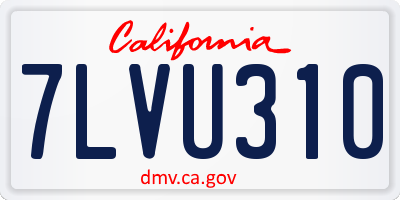 CA license plate 7LVU310