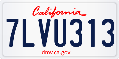 CA license plate 7LVU313