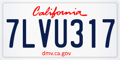 CA license plate 7LVU317