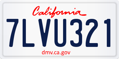 CA license plate 7LVU321