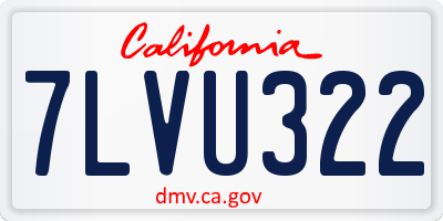 CA license plate 7LVU322