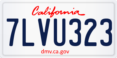 CA license plate 7LVU323