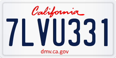 CA license plate 7LVU331