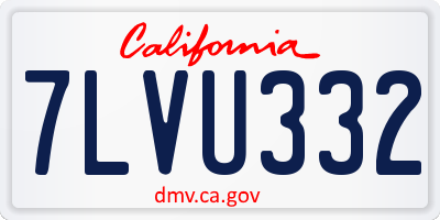 CA license plate 7LVU332
