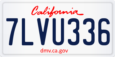 CA license plate 7LVU336