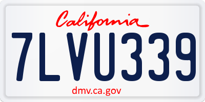 CA license plate 7LVU339