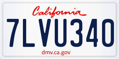 CA license plate 7LVU340