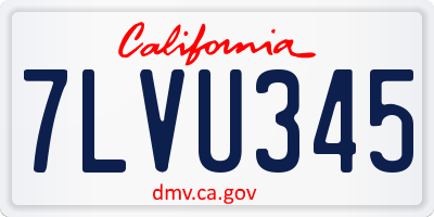 CA license plate 7LVU345