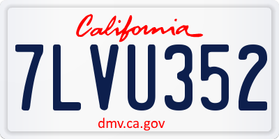 CA license plate 7LVU352