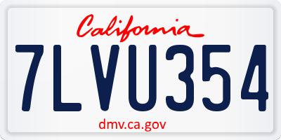 CA license plate 7LVU354