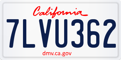 CA license plate 7LVU362