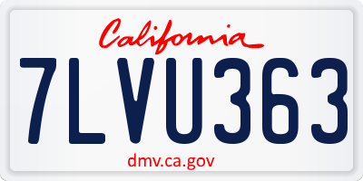 CA license plate 7LVU363