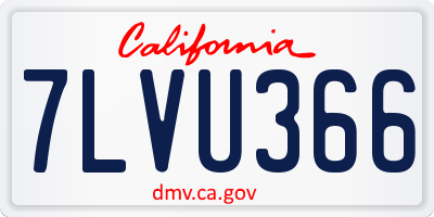 CA license plate 7LVU366