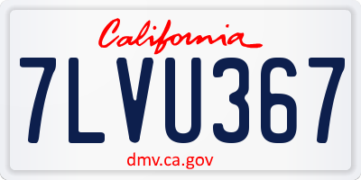 CA license plate 7LVU367