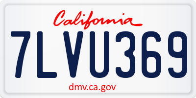 CA license plate 7LVU369