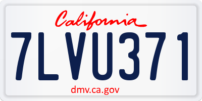 CA license plate 7LVU371
