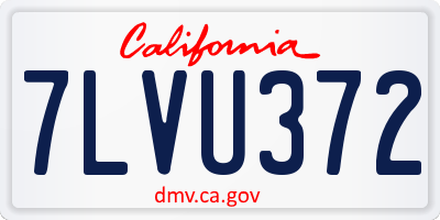 CA license plate 7LVU372