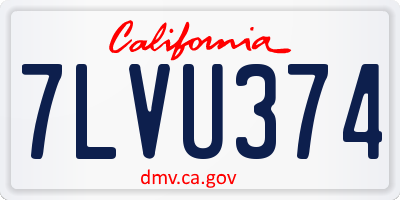 CA license plate 7LVU374