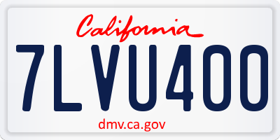 CA license plate 7LVU400