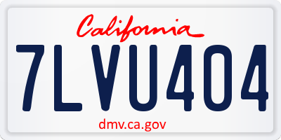 CA license plate 7LVU404