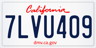 CA license plate 7LVU409