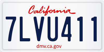 CA license plate 7LVU411