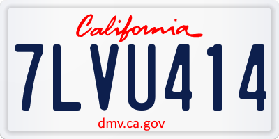 CA license plate 7LVU414