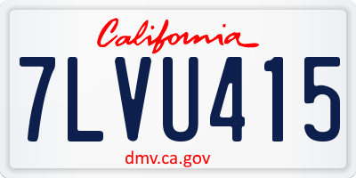 CA license plate 7LVU415