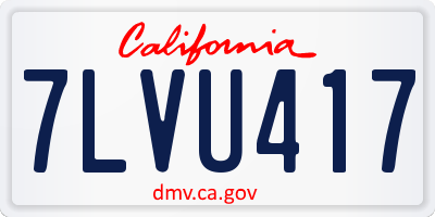 CA license plate 7LVU417