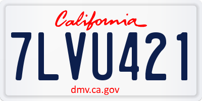 CA license plate 7LVU421