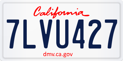 CA license plate 7LVU427