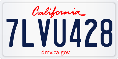 CA license plate 7LVU428