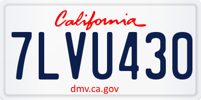 CA license plate 7LVU430