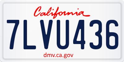 CA license plate 7LVU436