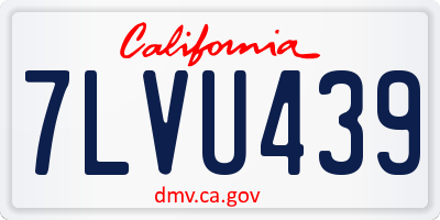 CA license plate 7LVU439