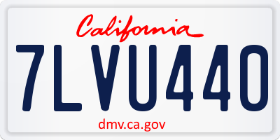 CA license plate 7LVU440