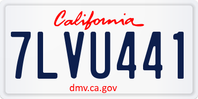 CA license plate 7LVU441